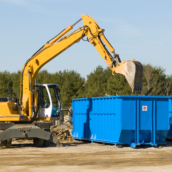 what size residential dumpster rentals are available in Blue Ball